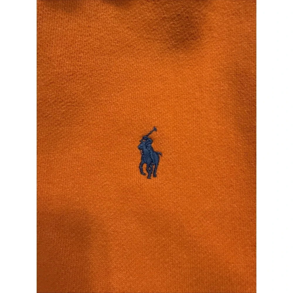 Polo Ralph Lauren Mens Orange Thermal Lined Full Zip Hoodie Sweatshirt Small